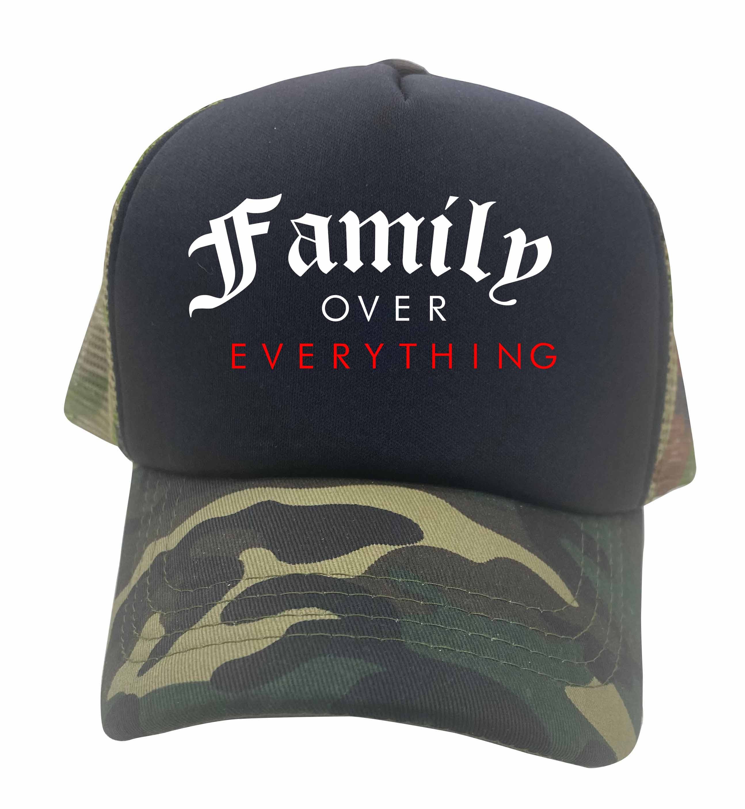 Family Over Everything Old English Trucker Hat Trendy Mesh Etsy Ireland