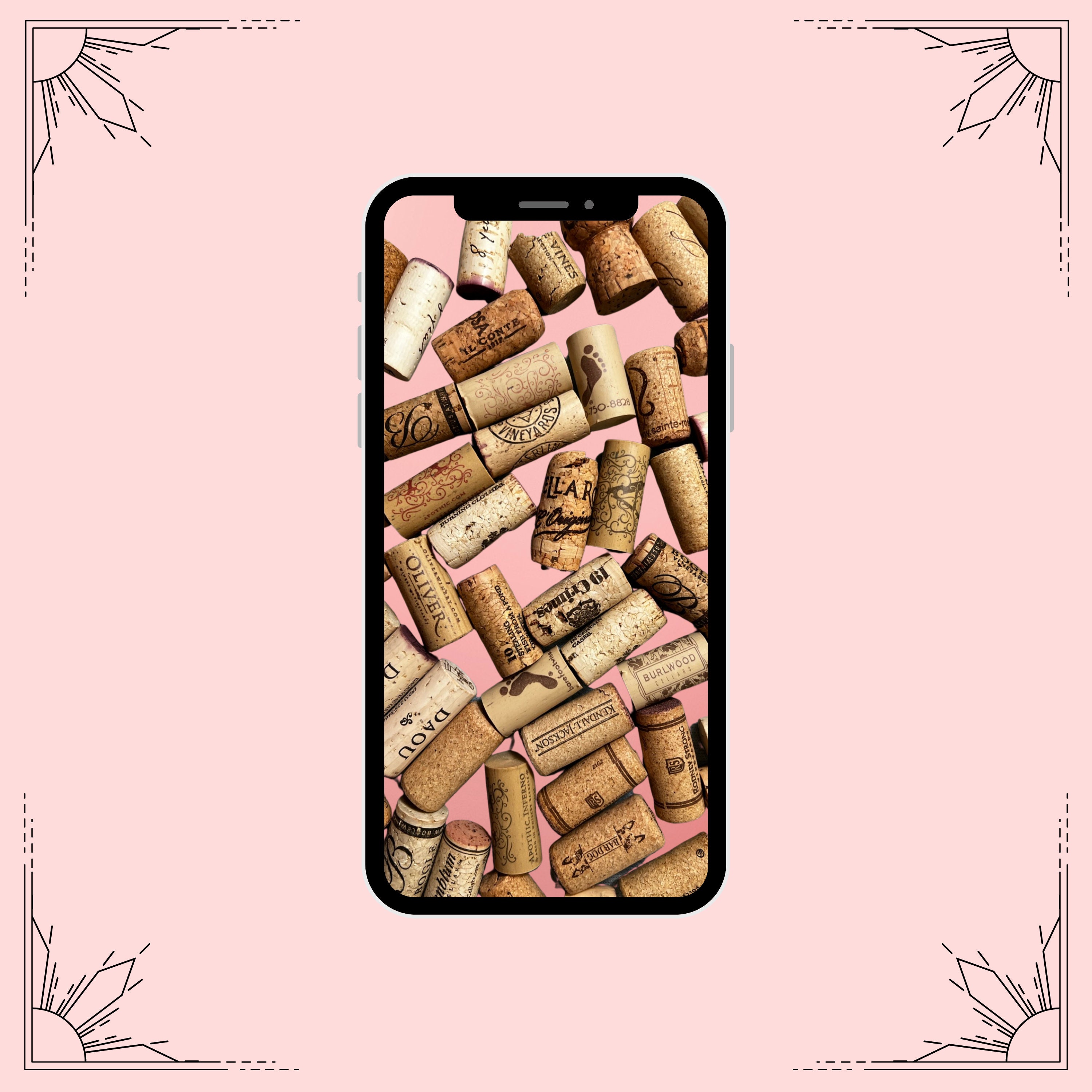 Pink Wine Cork Wallpaper Wine Wallpaper Phone Wallpaper Etsy