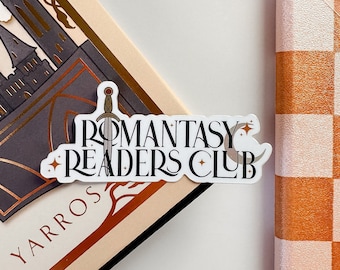 Pegatina del Club de Lectores Romantasy / Calcomanía impermeable para Kindle y portátil