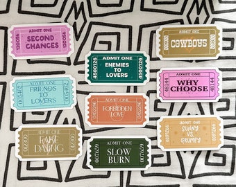 Trope Ticket Sticker | Book Lover Kindle, Laptop, Water Bottle Decal