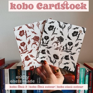 Linocut Flower Kobo Inserts | Cardstock Kobo Decal