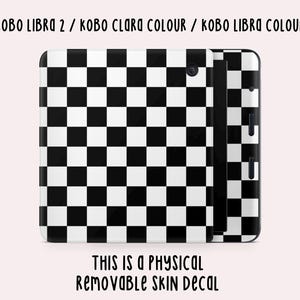 Black and White Checker Kobo Skin Decal | Kobo Vinyl Cover | Kobo Decal | Kobo Accessory | Bookish Gifts