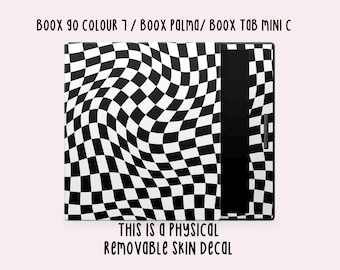 Wavy Black and White Checker Boox Skin Decal | Boox Vinyl Cover | Boox Decal | Boox Accessory | Bookish Gifts