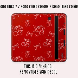 Kirschen und Bögen Kobo Skin Aufkleber | Kobo Vinyl Hülle | Kobo Aufkleber | Kobo Zubehör | Bücherwurm Geschenke