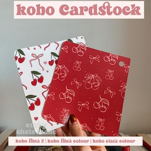 Valentijnskersen Kobo-inzetstukken | Kobo-karton inzetstukken | Kobo-sticker | Kobo-accessoire | Boekenachtige geschenken