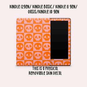 Checkered Skulls Kindle Skin | Kindle Vinyl Cover | Kindle Decal | Kindle Accessory | Bookish Gifts