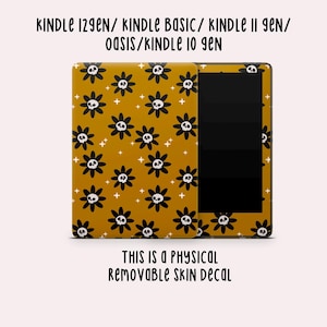 Yellow Brown Skull & Flowers Skin | Kindle Vinyl Cover | Kindle Decal | Kindle Accessory | Bookish Gifts