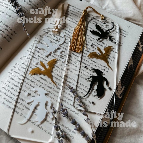 Dragon Bookmark: Fourth Wing Inspired Acrylic Page Saver