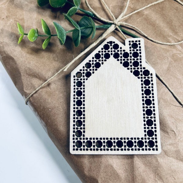 SVG Cane Rattan Realtor House tags / Stocking / Gift Tags (Digital File)- Digital Laser Cut file - Glowforge file - svg