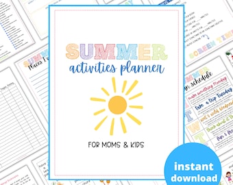 Summer Activities Planner Bundle: Chore Chart, Checklist (Digital Download)