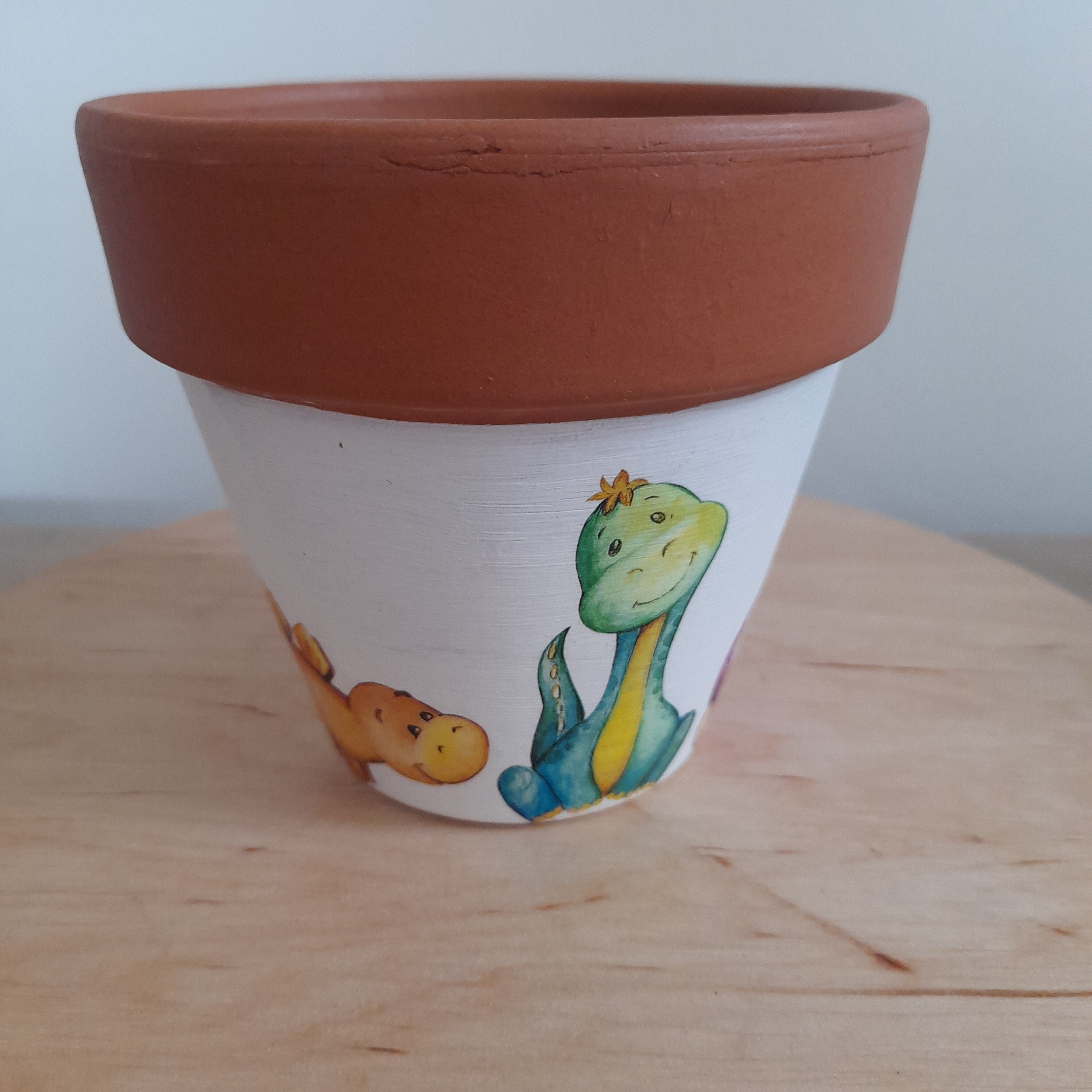 Beautiful Gift / Plant Pot / Dinosaurs / Nursery / Rustic Etsy