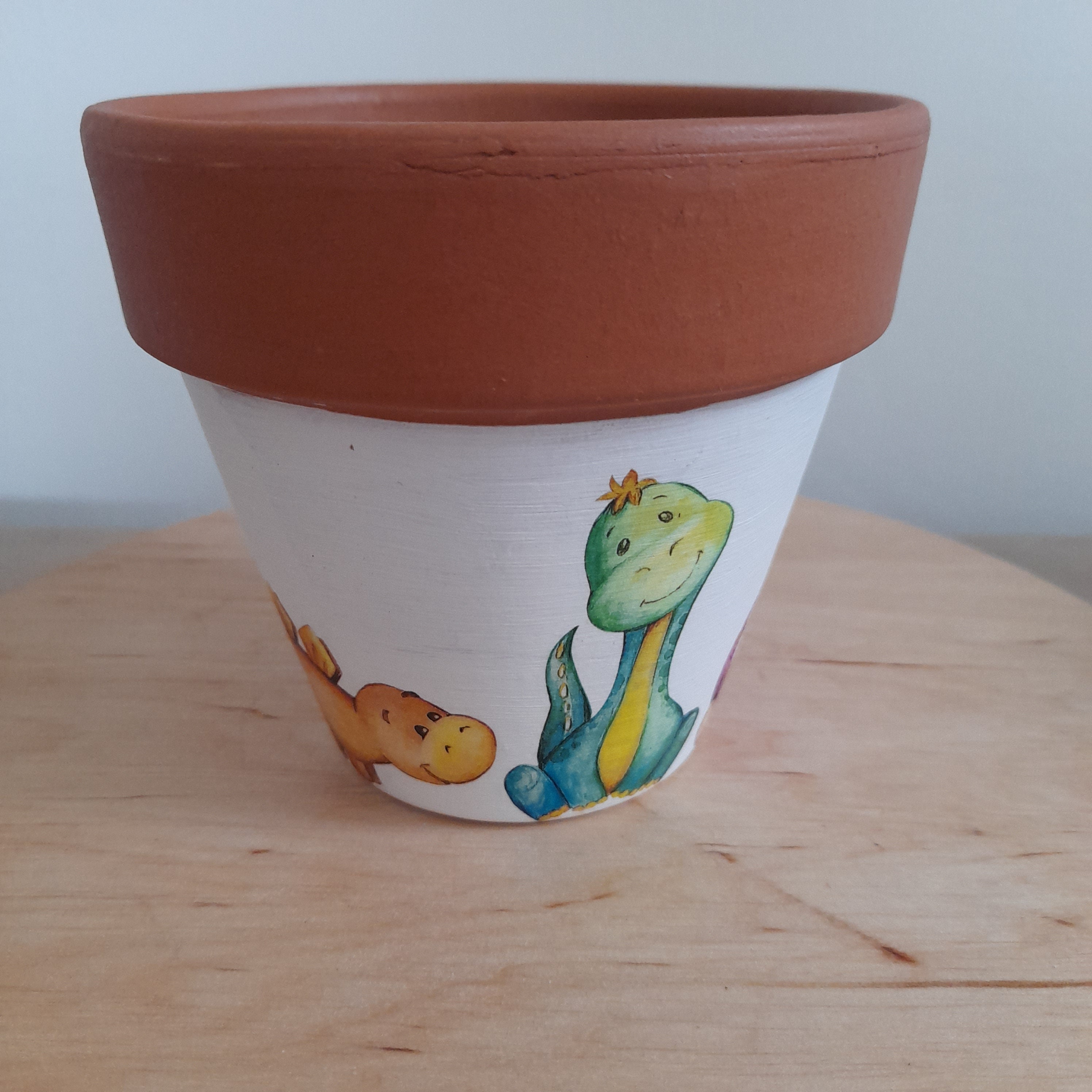 Beautiful Gift / Plant Pot / Dinosaurs / Nursery / Rustic Etsy