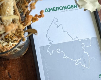 Amerongen MTB route - Mountain Bike Screen Print - Handmade - MTB - Mountainbike print - Utrecht