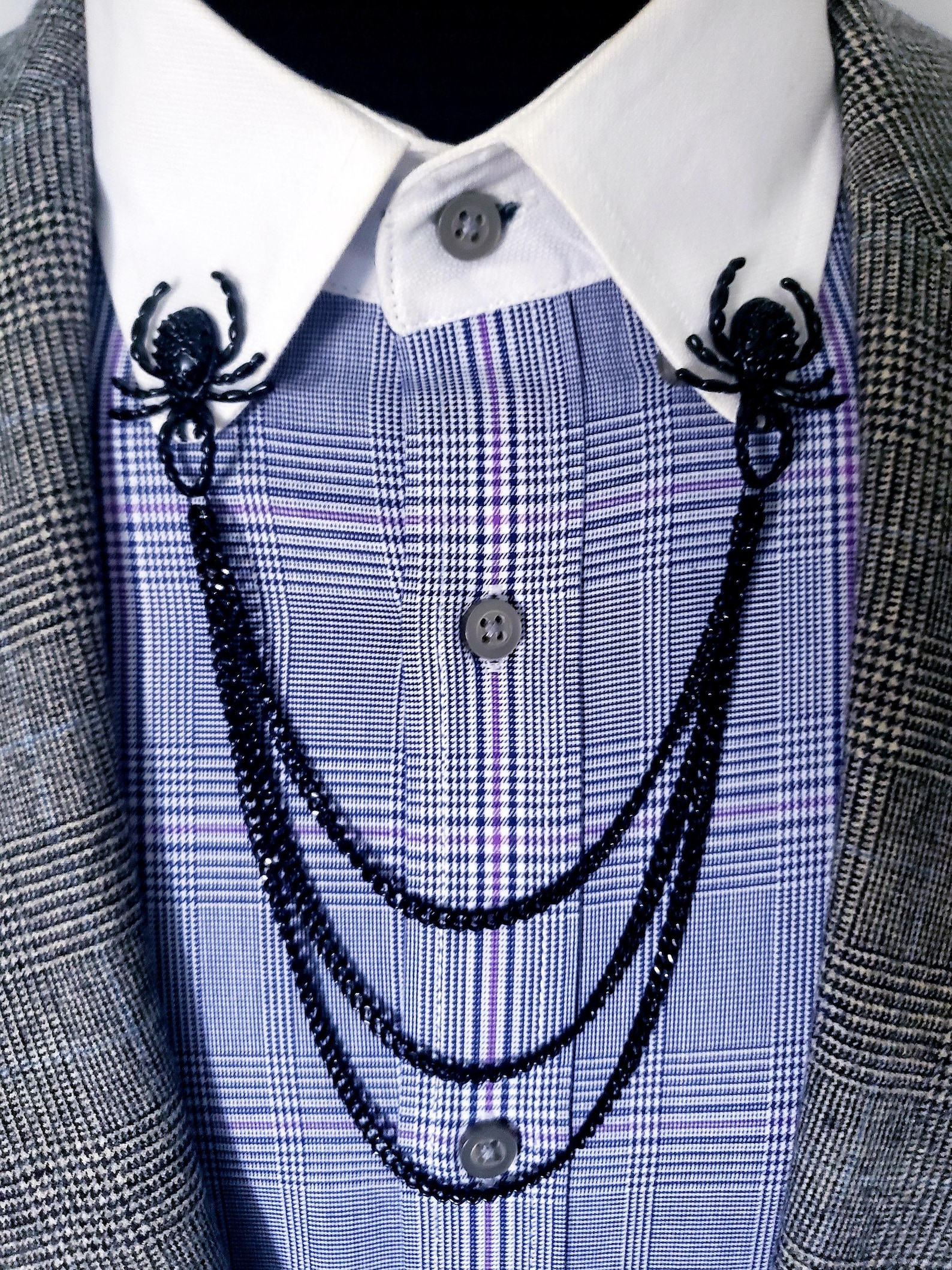 Spider Collar Chain Lapel Pin - Etsy
