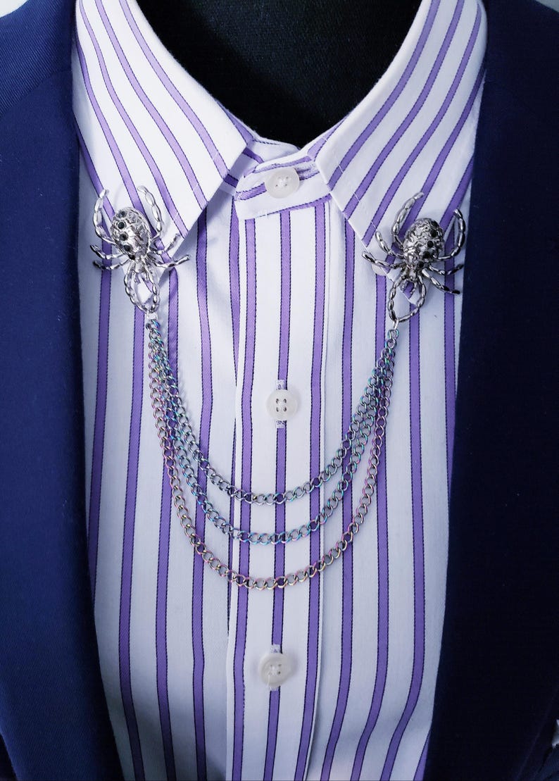 Spider Collar Chain Lapel Pin - Etsy