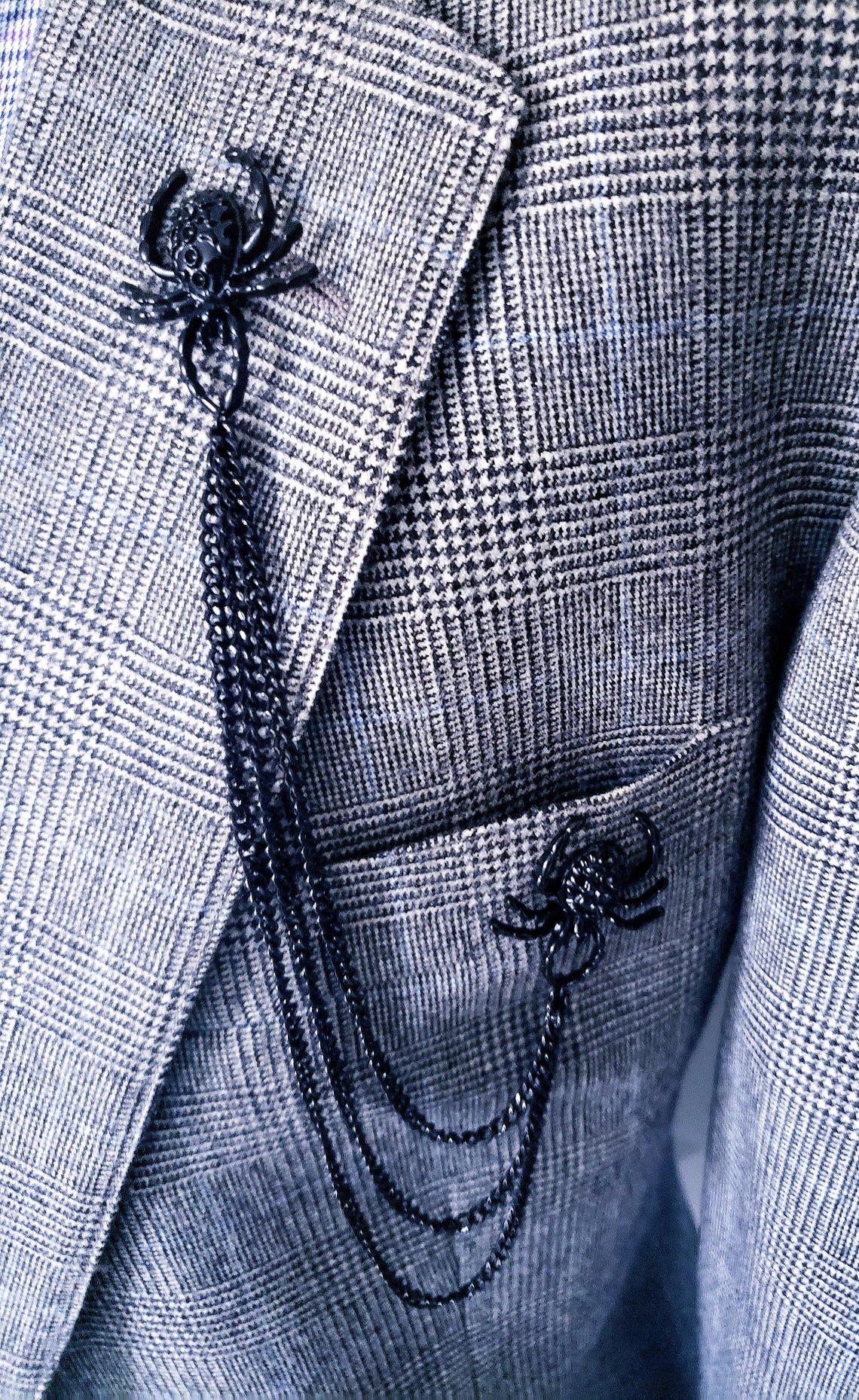 Spider Collar Chain Lapel Pin - Etsy