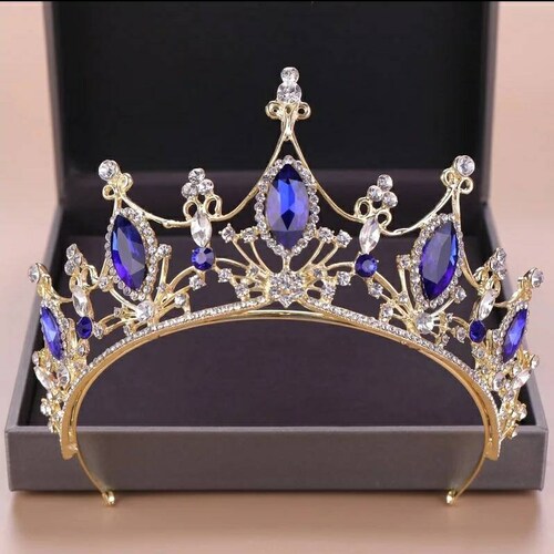 Crystal Gold Tiara Crown 4649G Etsy