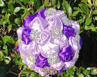 Purple Lavendar Wedding Bouquet - Brooch Bouquet - Bridal Bouquet - Keepsake Bouquet - Toss Bouquet - Wedding Flowers - Bridesmaid Bouquet