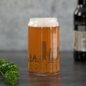 BOSTON, MA Skyline Can Beer Glass