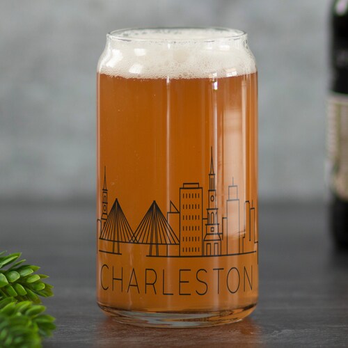 Charleston SC Map Stemless Wine Glass Engraved Wine Glass Etsy
