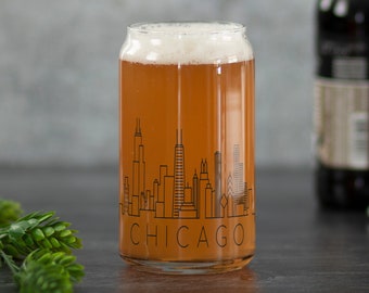 CHICAGO, IL Skyline Beer Can Glass
