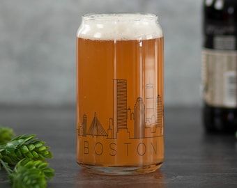 BOSTON, MA Skyline Can Beer Glass
