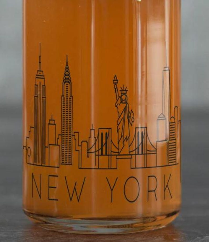 ToastedDrinkware New York City Skyline Beer Can Glass - Thumbnail 2