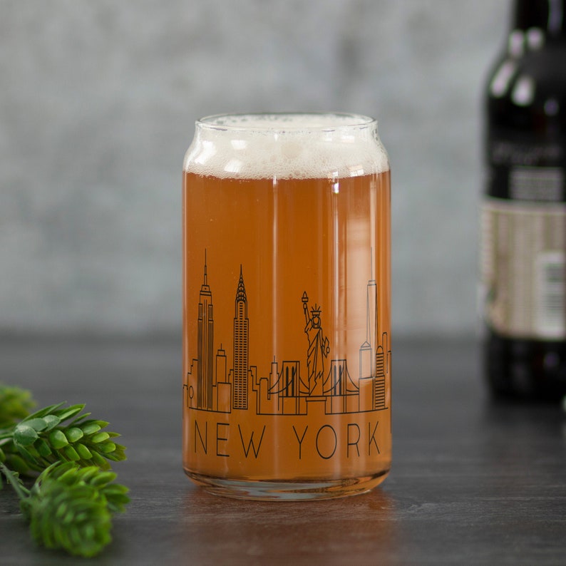 ToastedDrinkware New York City Skyline Beer Can Glass