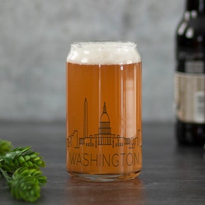 WASHINGTON, DC Skyline Beer Can Glass