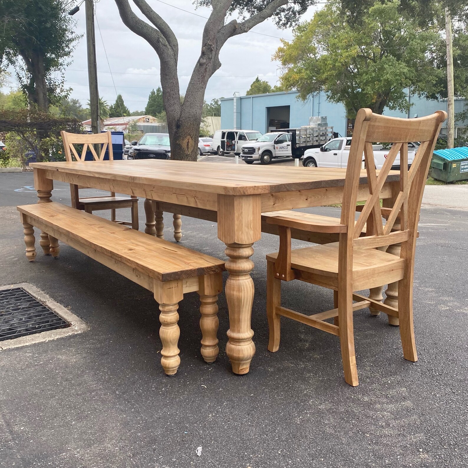 Made to Order Farmhouse Dining Tables Chunky Legs Solid - Etsy