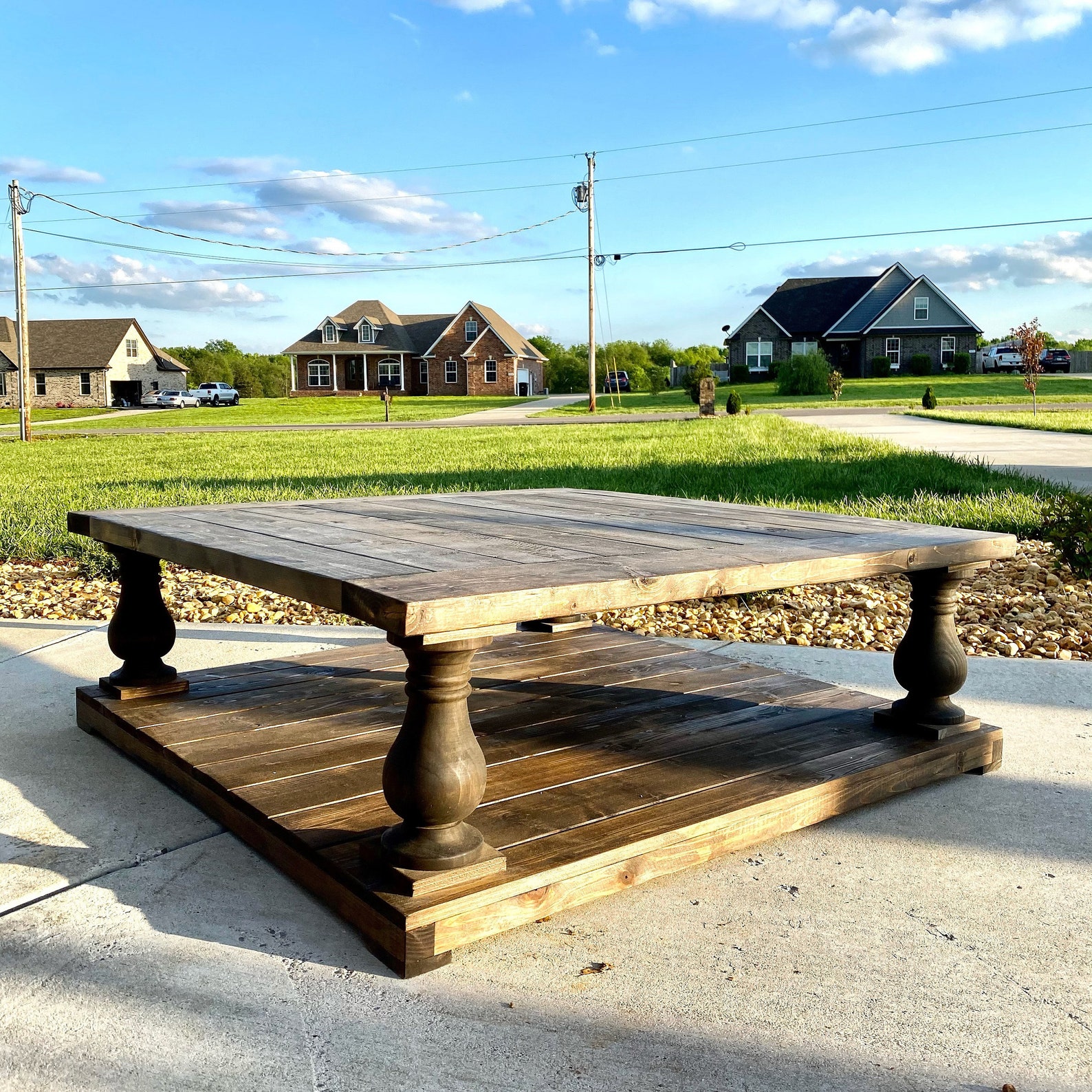 Restoration hardware inspired square balustrade coffee table Etsy