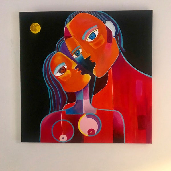 Tableau couple cubiste