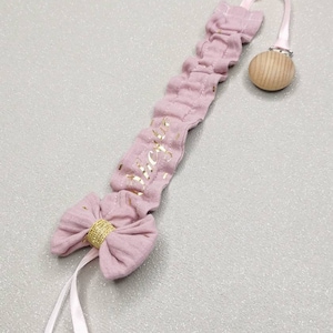 Personalized pacifier clip, in customizable fabrics. in organic cotton gauze image 7