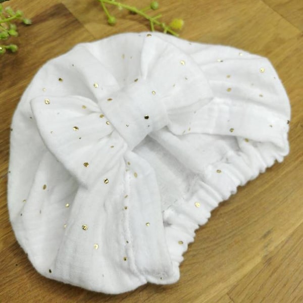 Turban, double gauze, white bow tie, birth, baby, adult.