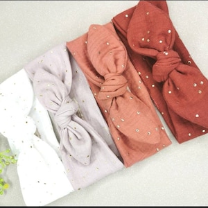 Headband, Headbands in double cotton gauze Oeko-Tex - For all ages, from newborn to adult