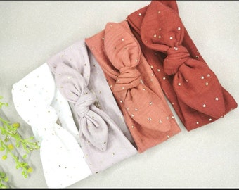 Headband, Headbands in double cotton gauze Oeko-Tex - For all ages, from newborn to adult