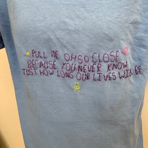 Hand Embroidered JOJI Sanctuary Lyrics T-Shirt
