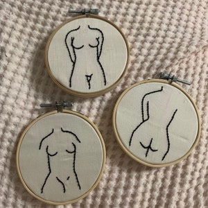 Female Silhouette 4 in. Embroidery Hoop