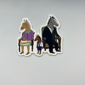 Horse Man Horseman Family Portrait Die Cast Sticker