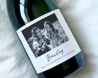 Maid of Honor Proposal, Bridesmaid Wine Label - Bridesmaid proposal gift box - Will you be My Bridesmaid - Funny Bridesmaid Gift