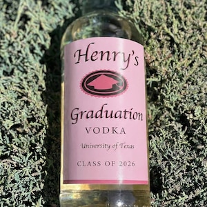 Custom Graduation Vodka Label: 750ml/ 1.75 Liter, Funny Gift for Him/Her