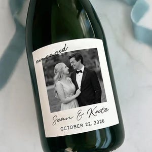Custom Engagement Photo Wine Label: Personalized Gift