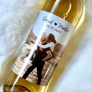 Photo wine label - Personalized wine label - Newly engaged couple gift - newly married, birthday gifts, anniversary photo gift ideas