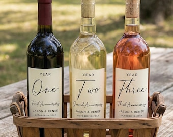 Anniversary Wine Labels - Personalized Milestone Gift