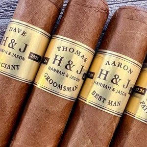 Custom Wedding Cigar Bands,  Groomsmen Cigar Wraps,  Gold Cigar Labels Best Man, Groomsmen Proposal Gift Box, Wedding Cigar bar favors