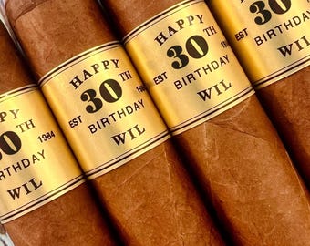 Custom Birthday Cigar Wraps, Personalized Cigar Band