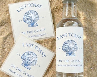 Coastal Bachelorette Party Favors: Mini Shot Bottle Label
