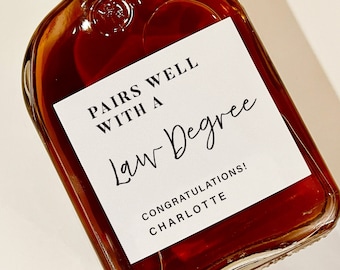 Etiqueta de whisky conmemorativa del título de abogado, regalo para el examen de abogacía, regalo de graduación para abogados
