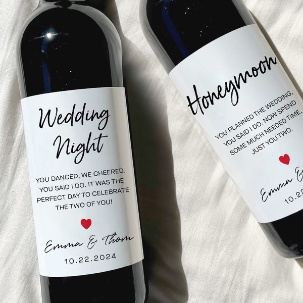Wedding Milestone Wine Labels, Wedding gift marriage milestone personalized wedding, Anniversary gift, Gift for newlywed couple engagement