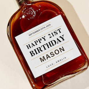 Birthday whiskey label, 21st birthday Custom liquor Birthday Label, Custom whiskey label, Birthday gift, Personalized Custom Groomsmen gifts